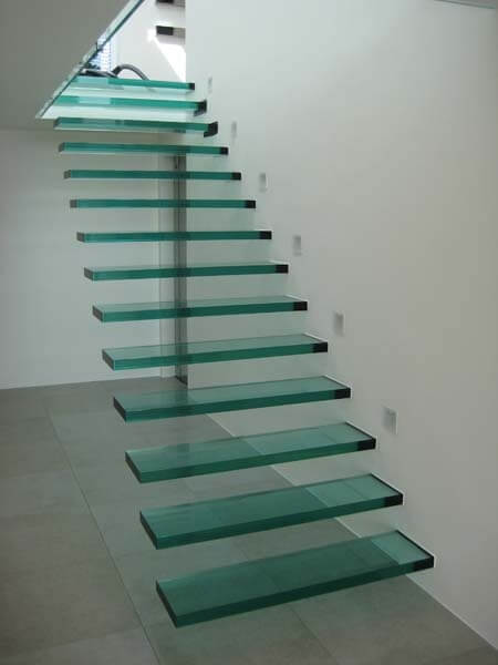 Gulvglas og glastrin til trapper